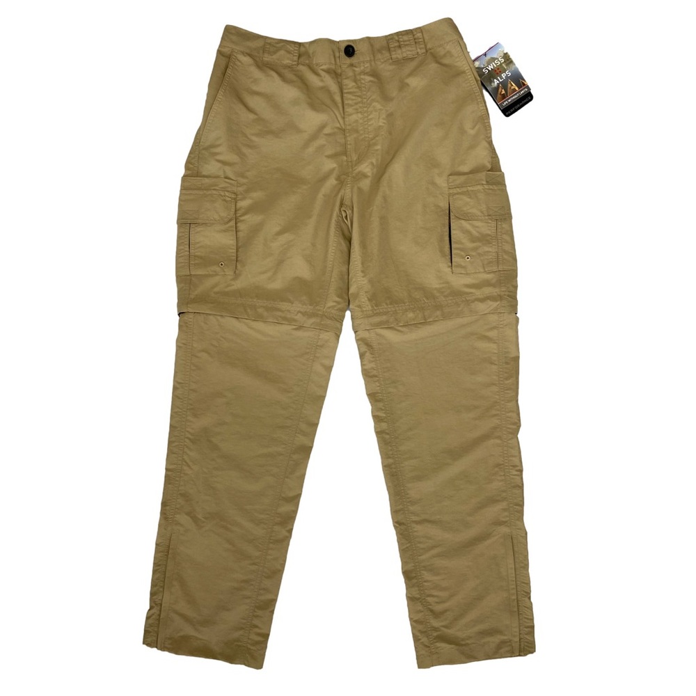 SWISS ALPS double duty cargo shorts. Size: Medium. Color: Khaki
